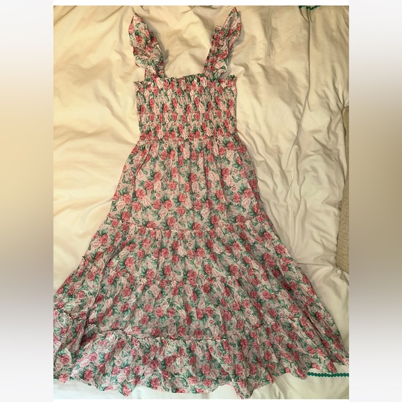 classic whimsy Dresses & Skirts - Floral Pink and Green Nap Dress